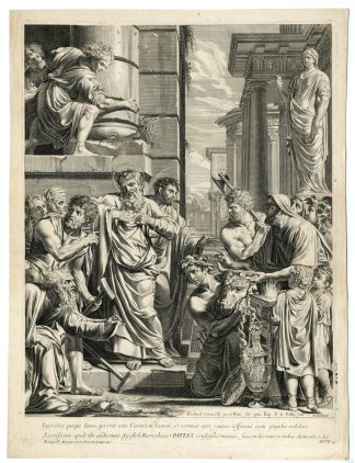 Antique Master Print-PAUL-AND-BARNABAS-LYSTRA-de Poilly-Corneille-1645