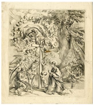 Antique Master Print-DREAM-OF-SAINT-JOSEPH-VIRGIN-CHILD-Testa-c.1635-1637