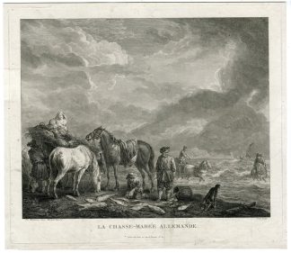 Antique Master Print-CHASSE-MAREE-GERMAN FISHING-Patas-Wouwerman-1773