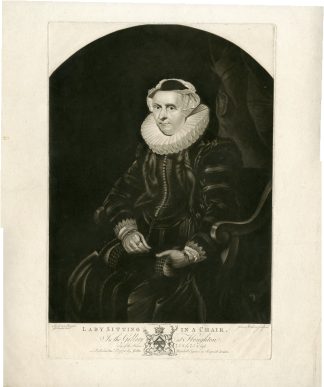 Antique Master Print-LADY-SITTING-IN-A-CHAIR-Watson-Rubens-1778
