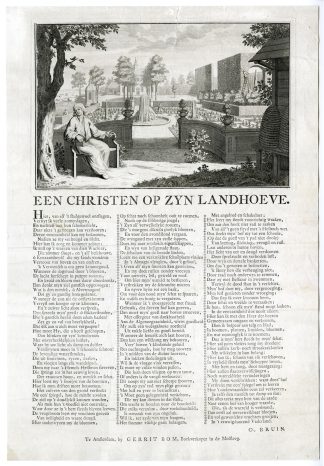Antique Master Print-CHRISTIAN THOUGHTS-RURAL ESTATE-BROADSIDE-Philips-1736-1775