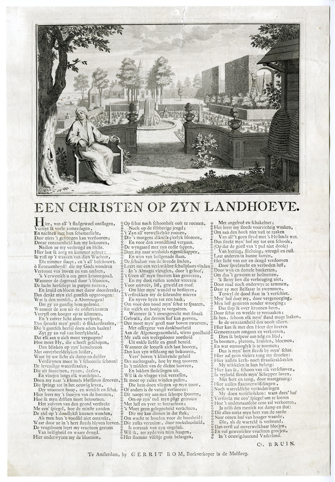 , Antique Master Print-CHRISTIAN THOUGHTS-RURAL ESTATE-BROADSIDE-Philips-1736-1775, Pictura Antique Prints