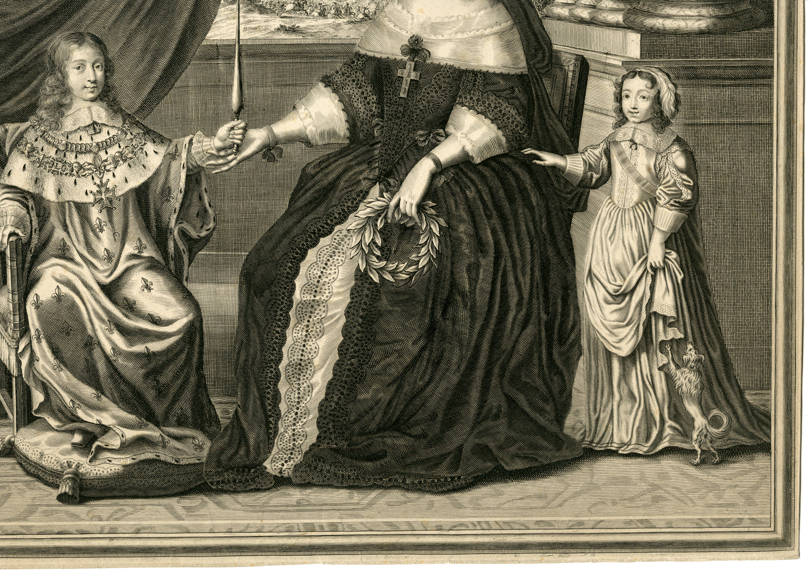 , Rare-Antique Master Print-ANNE-D-AUTRICHE-LOUIS-XIV-ROCROI-Beaulieu-1694, Pictura Antique Prints