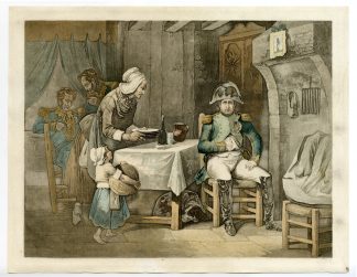 Antique Master Print-NAPOLEON-HOSTED-BY-VILLAGER-Anonymous-19th c.