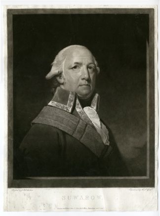 Antique Master Print-SUWAROW-RUSSIAN GENERAL-MEZZOTINT-Goed-Kalichew-1799