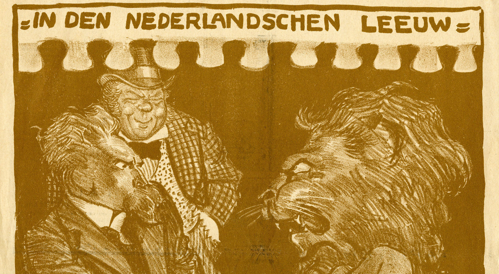 , Antique Print-SPOTPRENT-TELEGRAAF-POLITICAL-CARTOON-WWI-Sluiter-1916, Pictura Antique Prints