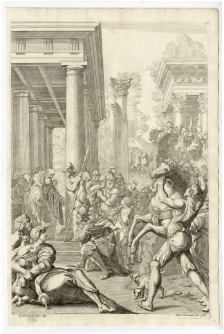 19-Antique Master Prints-SAINT BENEDICT-BENEDETTO-SERIE-Giovannini-Carracci-1715