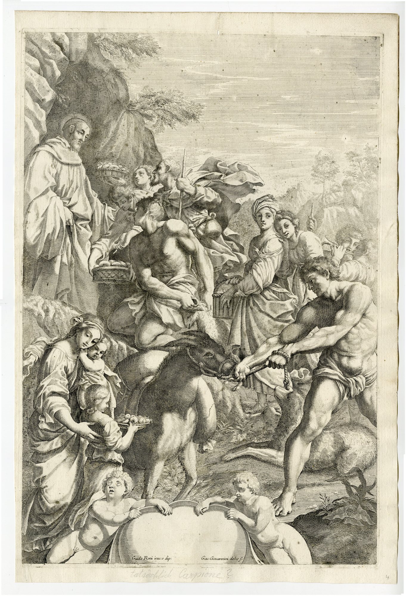 , 19-Antique Master Prints-SAINT BENEDICT-BENEDETTO-SERIE-Giovannini-Carracci-1715, Pictura Antique Prints