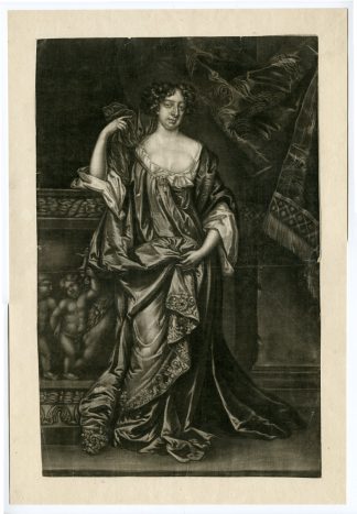 Antique Master Print-FRANCES-TERESA-STUART-RICHMOND-MEZZOTINT-Browne-Lely-c.1684