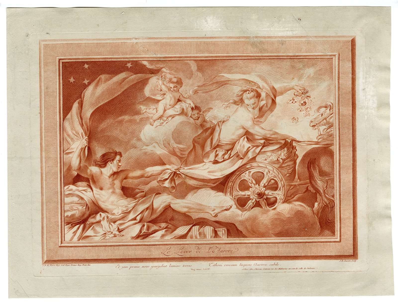 , Antique Master Print-SUNRISE-GODDESS OF DAWN-AURORA -Lucien-Pierre-c.1780, Pictura Antique Prints