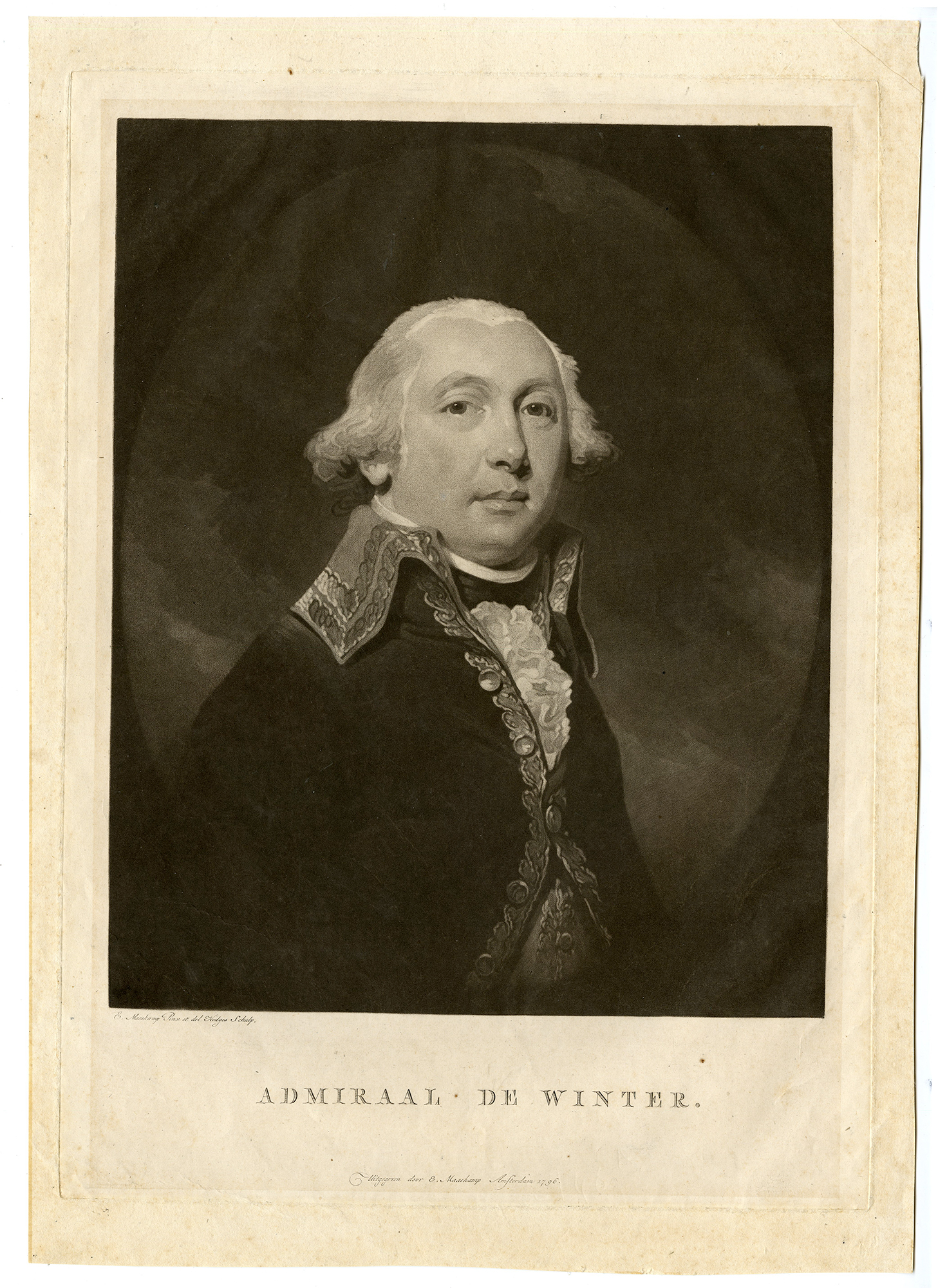 , Antique Master Print-ADMIRAL-DE-WINTER-MEZZOTINT-Hodges-Maaskamp-1796, Pictura Antique Prints