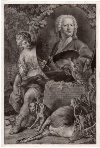 Antique Master Print-JOHAN ELIAS RIDINGER-PORTRAIT-Haid-Bergmuller-c.1750