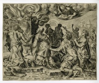 Antique Master Print-NOAH-GOD-ARK-COMMANDMENT-Cort-Heemskerck-c.1558-1560
