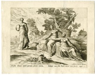 Antique Master Print-RUTH-ORPAH-NAOMI-SEPARATION-Galle-de Weerdt-c.1557-1591
