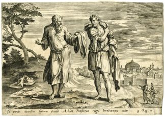Antique Master Print-JEROBOAM-AHIJAH-CLOAK-DIVISION-Collaert-Francken-1579/1585