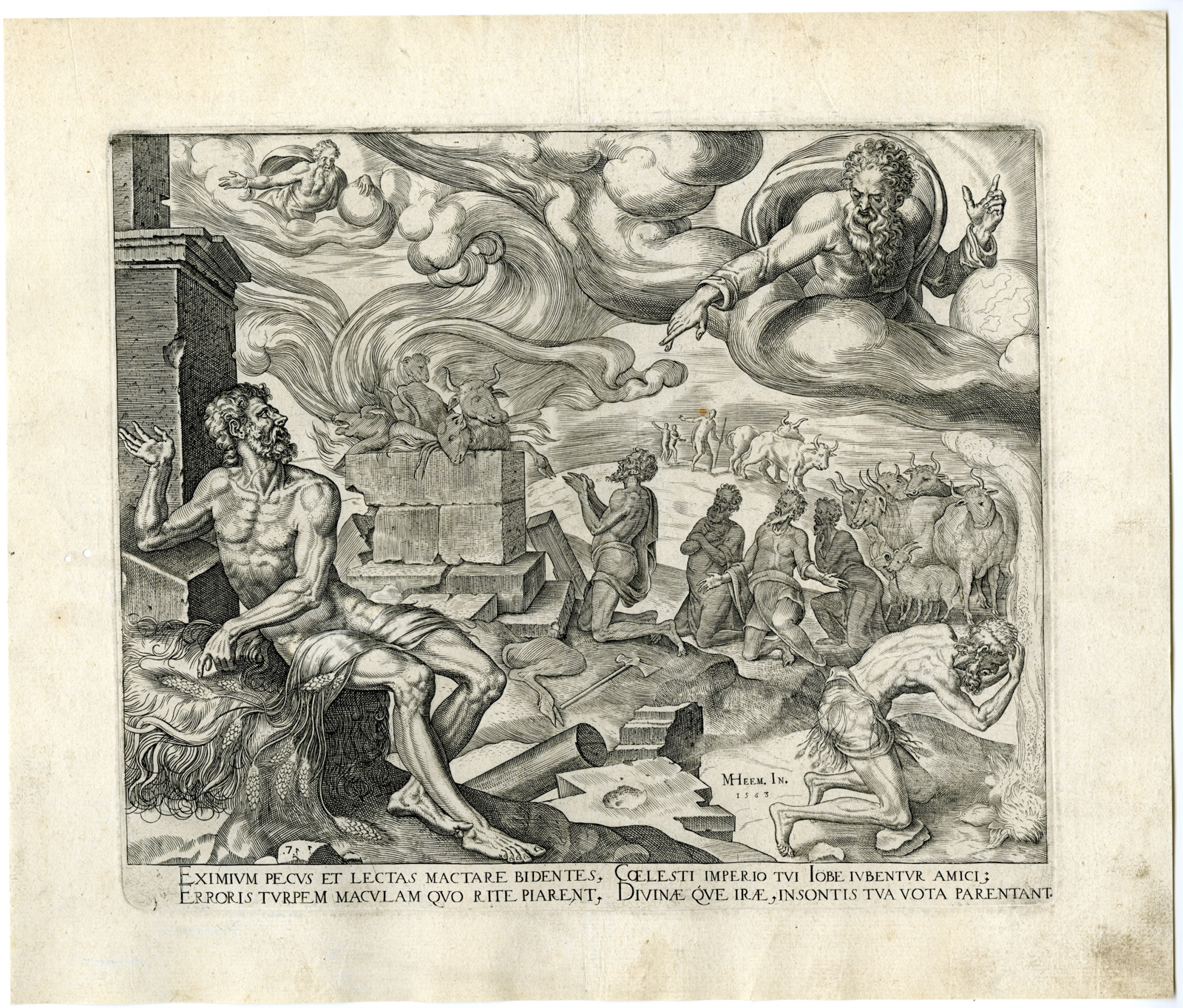 Pictura 08105 416x354 8-Antique Master Prints-STORY OF JOB-COMPLETE SERIES-Galle-Heemskerck-1563 - Image 8