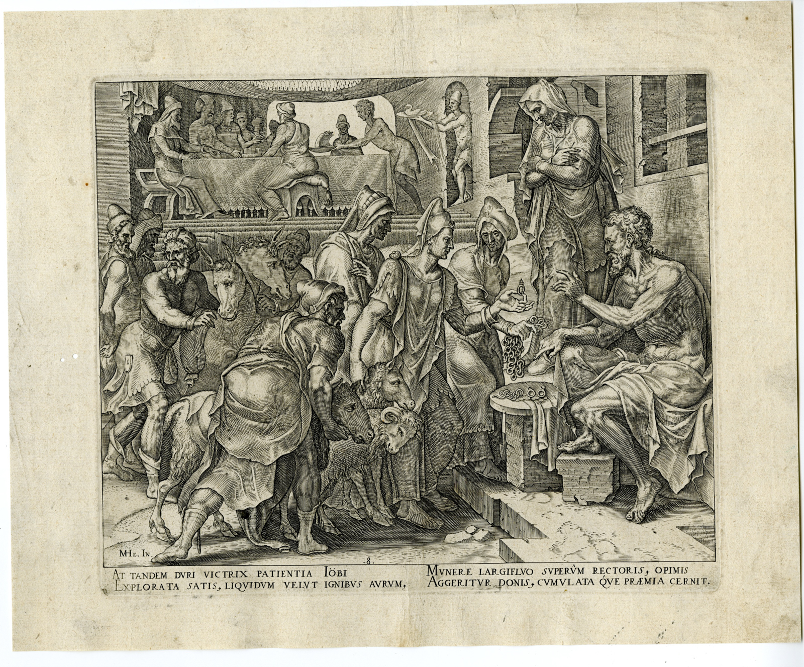 Pictura 08107 416x345 8-Antique Master Prints-STORY OF JOB-COMPLETE SERIES-Galle-Heemskerck-1563 - Image 9