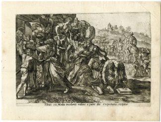 Antique Master Print-STORY OF TOBIAS-LEAVE FROM MEDINA-DROMEDARY-de Vos-1585
