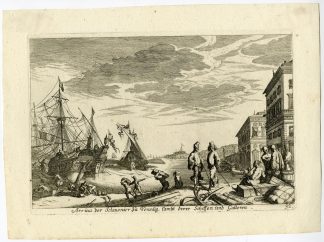 Antique Master Print-ARRIVAL-SLAVONIANS-VENICE-32-Kuesel-Baur-1670