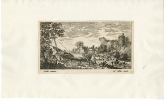 Antique Master Print-DOCKYARD-PORT-VIEW-Visscher-Perelle-ca. 1675