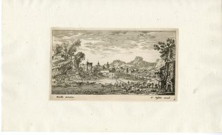 Antique Master Print-PORT-BEACON-BASTION-HILL-Visscher-Perelle-ca. 1675
