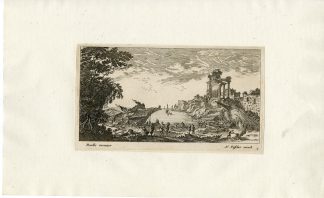 Antique Master Print-PORT-SHIPYARD-RUINS-Visscher-Perelle-ca. 1675