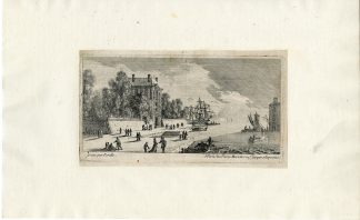 Antique Master Print-HARBOR-PROMENADE-FIGURES-SHIPS-Perelle-ca. 1650
