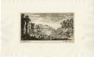 Antique Master Print-PORT-CASTLE-HILL-PALACE-Visscher-Perelle-ca. 1675