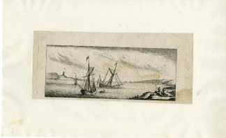 Antique Master Print-HARBOR-SHIPS-CANNON-Anonymous-17th c.