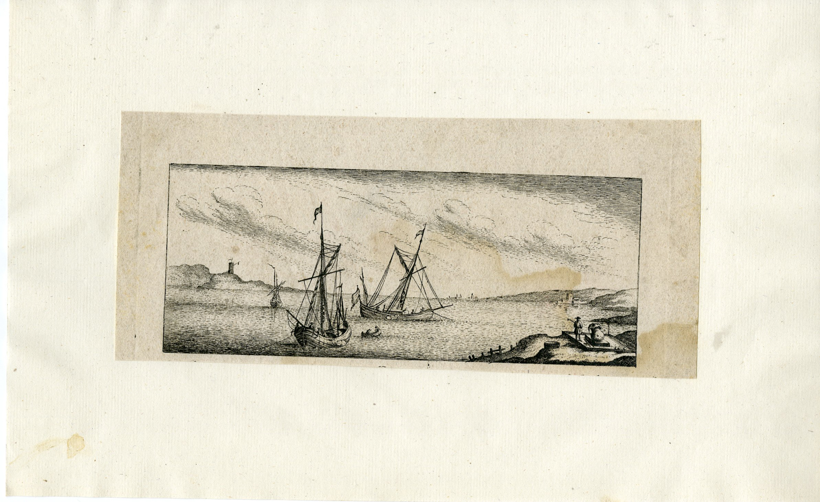 , Antique Master Print-HARBOR-SHIPS-CANNON-Anonymous-17th c., Pictura Antique Prints