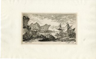 Antique Master Print-GALLEYS-PORT-Visscher-Perelle-ca. 1675