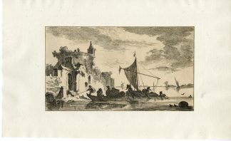 Antique Master Print-TITLEPAGE-RIVER-LANDSCAPE-Visscher-Goyen-after 1653
