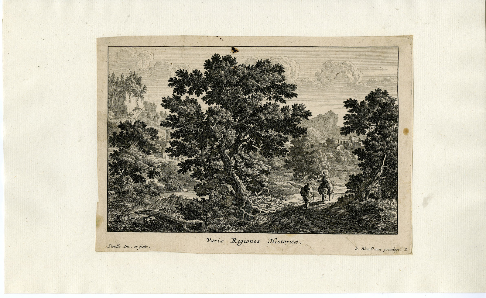 , Antique Master Print-VARIE-REGIONES-FLIGHT TO EGYPT-Perelle-ca. 1650-1670, Pictura Antique Prints