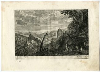 Antique Master Print-BOHEMIAN-RIVER-ROAD-LANDSCAPE-108-Sadeler-Stevens-17th c.