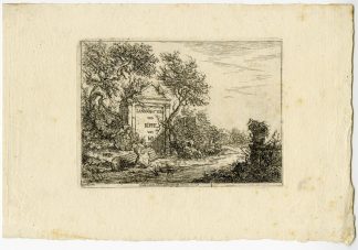 Antique Master Print-LANDSCAPES-HEADS-TITLE-PAGE-Hagedorn-1744