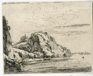 Antique Master Print-CLIFF VIEW-COAST-RIVER-FIGURES-Holbein-Naiwincx-1812