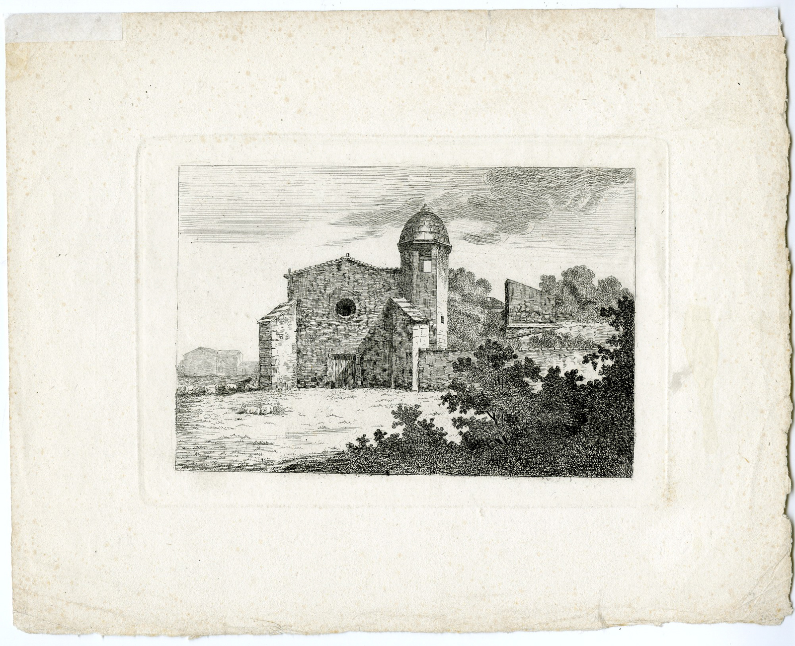 , Rare-Antique Master Print-SWISS-LANDSCAPE-ETCHING-CHAPEL-Rietmann-c.1830, Pictura Antique Prints