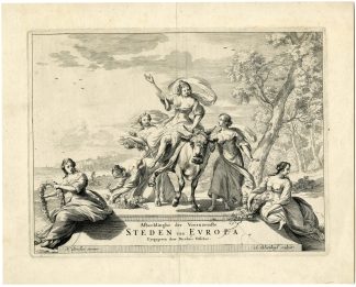 Antique Master Print-TITLE-ALLEGORY-EUROPE-BULL-ZEUS-Bloteling-Berchem-1655?1690
