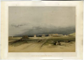 Antique Print-MEMNONIUM-RAMESSEUM-THEBES-EGYPT-RUINS-Haghe-Roberts-1847