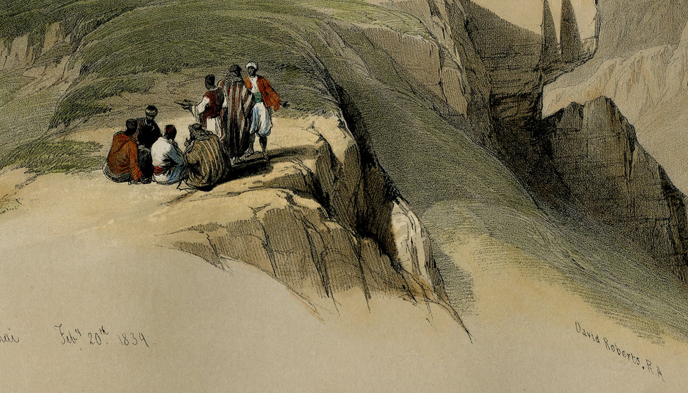 , Antique Print-MOUNT-SINAI-CHRISTIAN-MUSLIM-CHAPELS-Haghe-Roberts-1847, Pictura Antique Prints