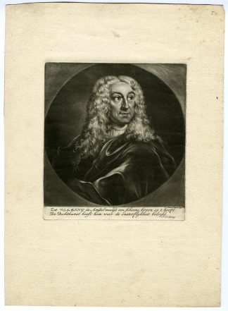 Antique Master Print-PIETER VLAMING-PORTRAIT-MEZZOTINT-Troost-1734