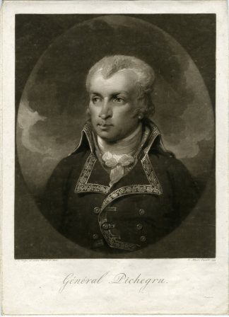Antique Master Print-GENERAL-CHARLES PICHEGRU-MEZZOTINT-Hodges-1795
