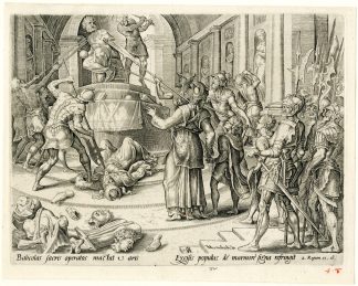 Antique Master Print-DESTRUCTION-TEMPLE-BAAL-JEHOIADA-Muller-Heemskerck-c.1567
