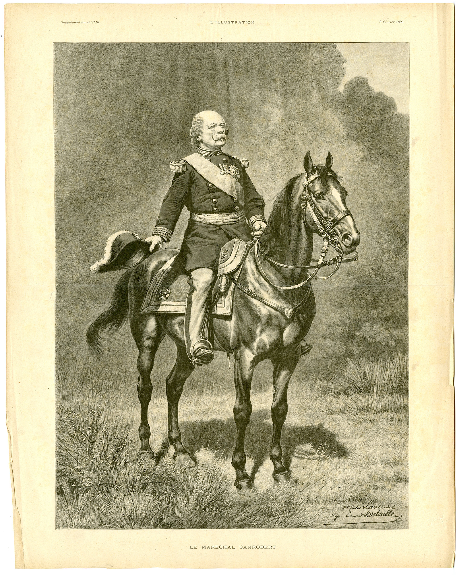 , Antique Print-CANROBERT-MARECHAL-FRANCE-HORSEBACK-Riou-Didier-1885, Pictura Antique Prints
