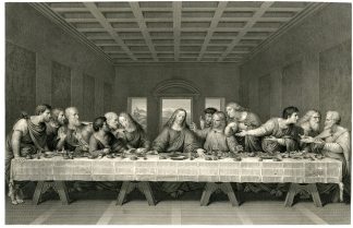Antique Master Print-LAST-SUPPER-Morghen-Da Vinci-1768-1833