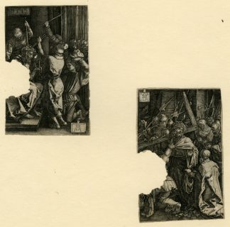 2-Antique Master Prints-ENGRAVED-PASSION-1512-PAIR-Muller-D?rer-c.1600