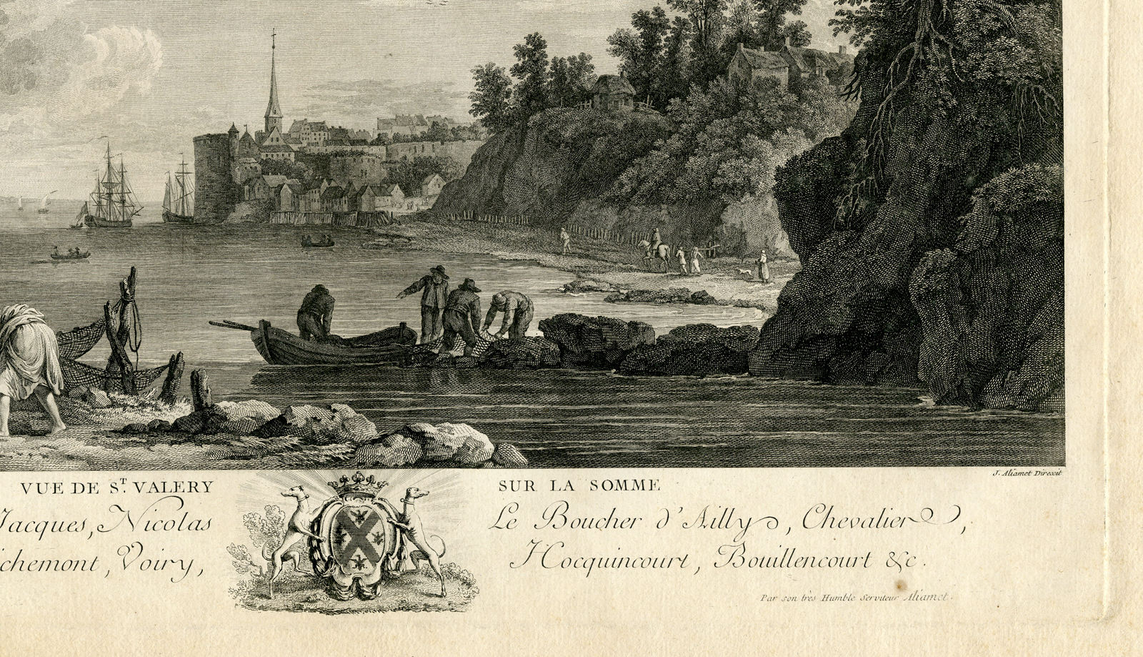 , Antique Master Print-SAINT-VALERY-SUR-SOMME-Aliamet-Hackert-c.1770, Pictura Antique Prints
