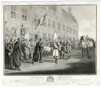 Antique Master Print-LEIDEN-UNIVERSITY-FOUNDATION-WILLEM-ORANGE-Oosterhuis-1825