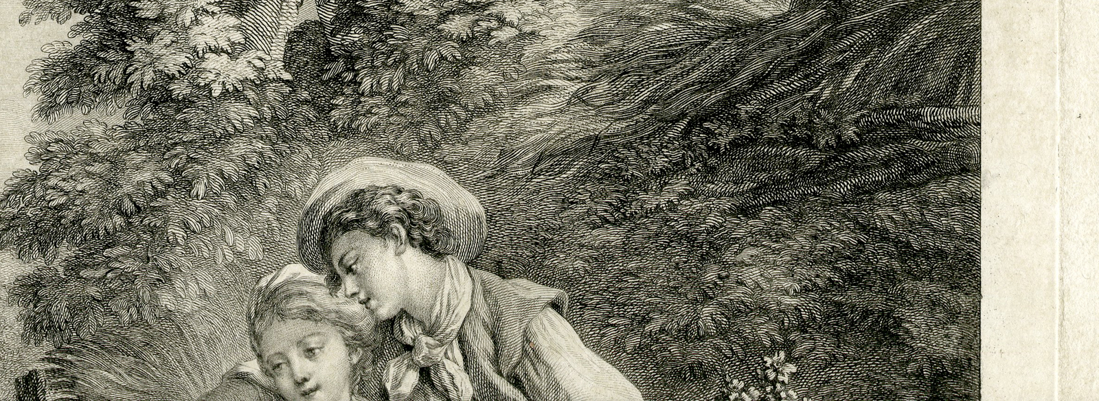 , Antique Master Print-ROMANCE-COUPLE-SHEEP-ROCOCO-Jourdan-Boucher-c.1770-1800, Pictura Antique Prints