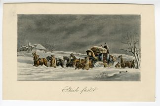 Antique Print-STUCK-FAST-COACH-WINTER-Henderson-20th c.